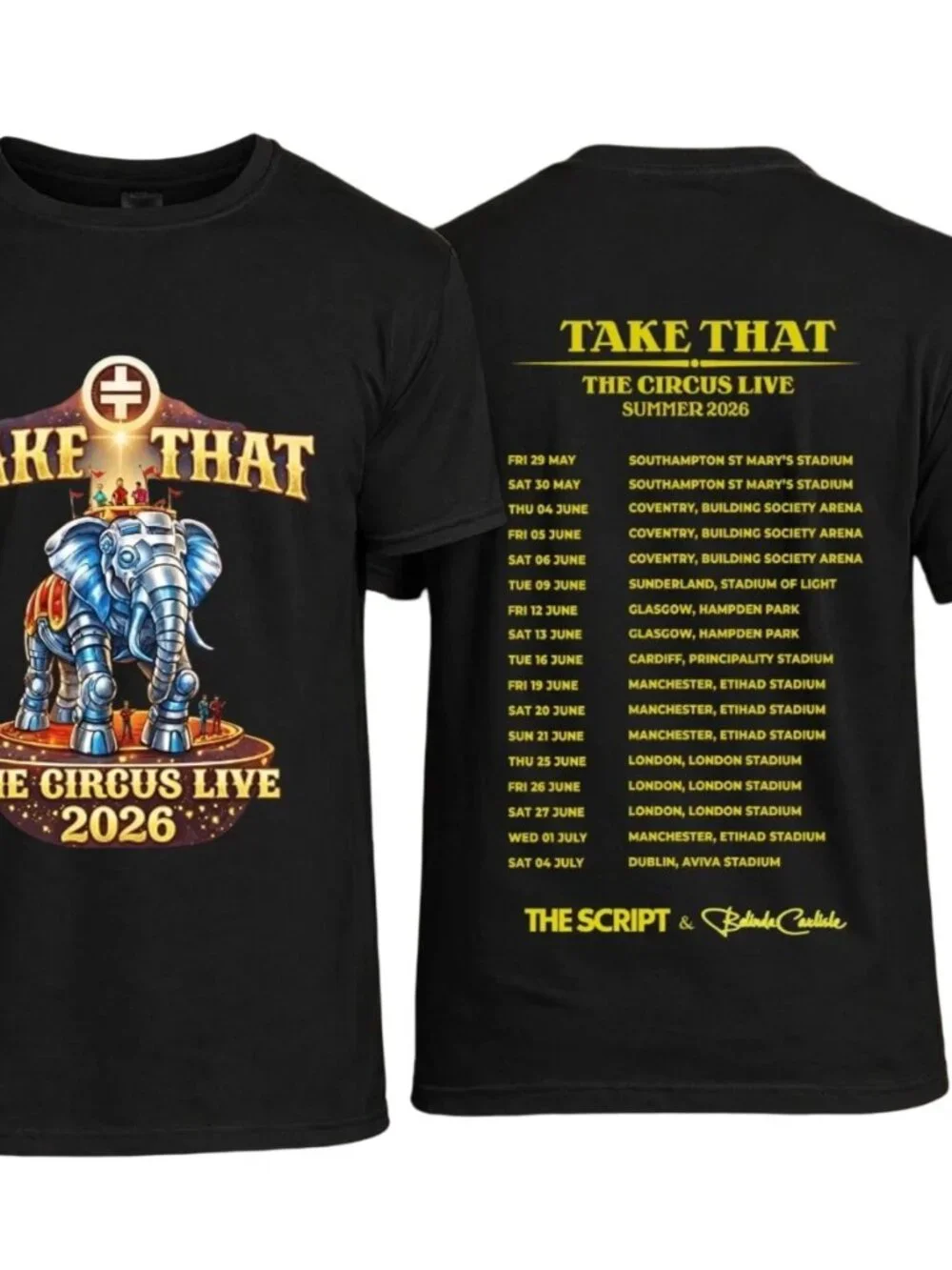 Take That The Circus Live Tour 2026 T Shirt UK Stadium Summer Concert Unisex 276